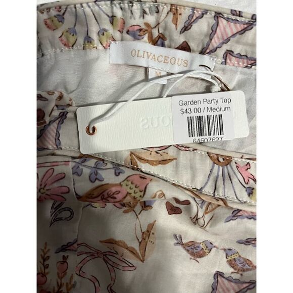 NWT Olivaceous garden party tank top size Med tie straps and ruffle waist - Picture 6 of 7